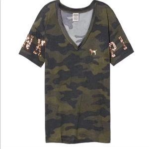 VS Pink Bling Camo T-shirt